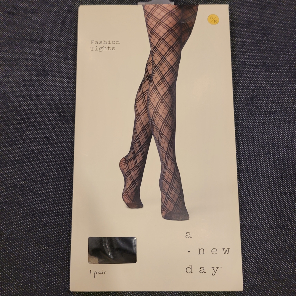 A New Day Black Plaid Tights